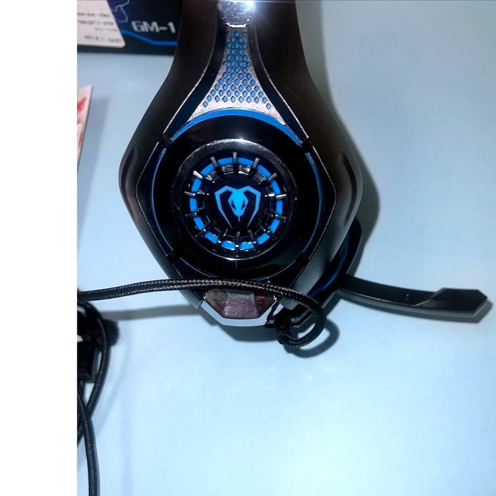 BEEXCELLENT GM-1 USB Gaming Headset Black & Blue Wired soft Cushioned Adjustable